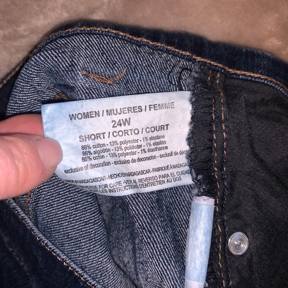 Gloria Vanderbilt Amanda Straight Jeans Pants 24W Short Dark Wash - Picture 7 of 7